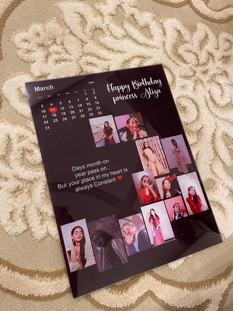 Personalized Birthday Memory Photo Frame with Calendar