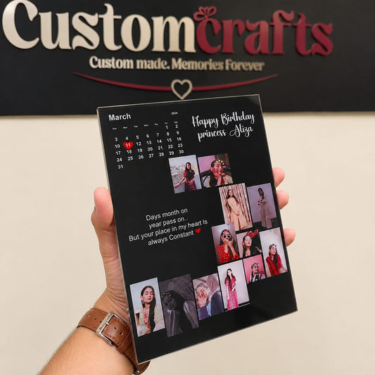 Personalized Birthday Memory Photo Frame with Calendar