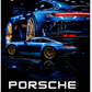 Porsche 911 GT3 Blue & Gold Aesthetic Frame
