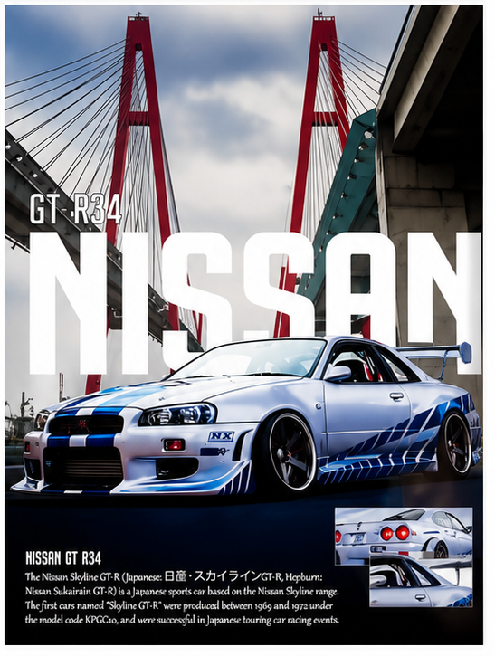 Nissan Skyline GT-R R34 JDM Legend Frame