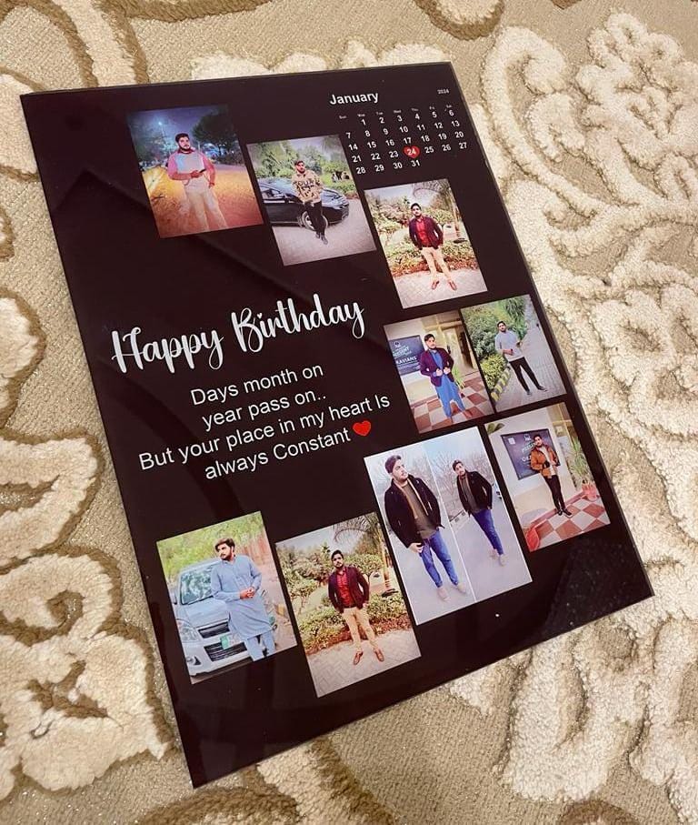 Personalized Birthday Memory Photo Frame with Calendar