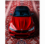 Red BMW M5 Vintage Persian Carpet Aesthetic Frame