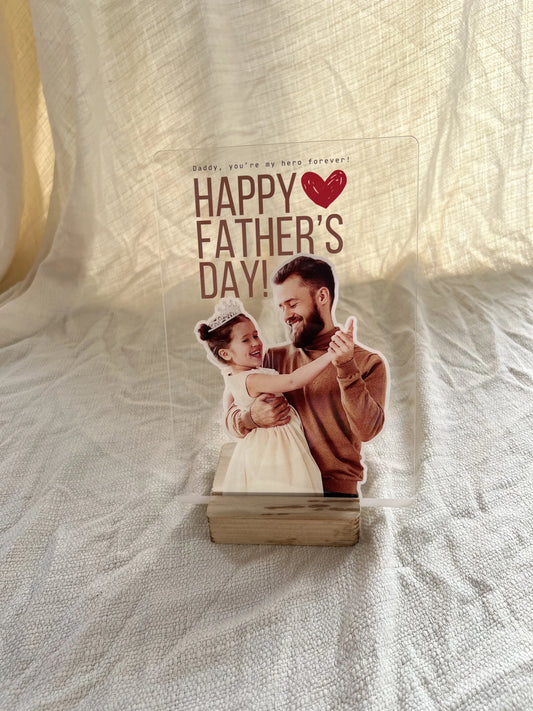 Daddy, You're My Hero – Happy Father's Day Acrylic Frame
