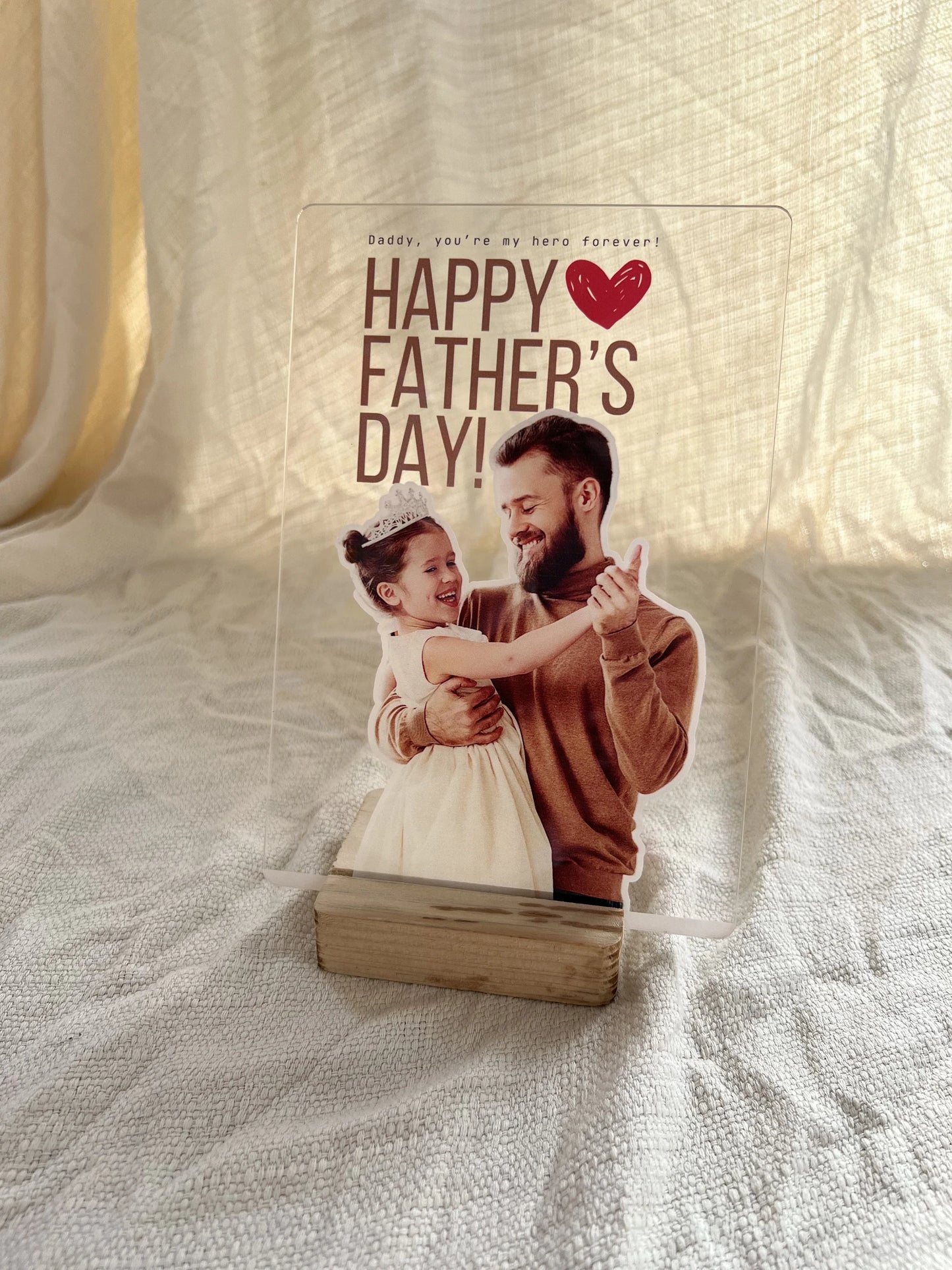 Daddy, You're My Hero – Happy Father's Day Acrylic Frame