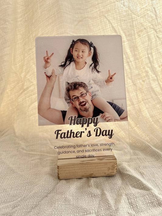 Celebrating Dad – Happy Father's Day Custom Photo Acrylic Frame