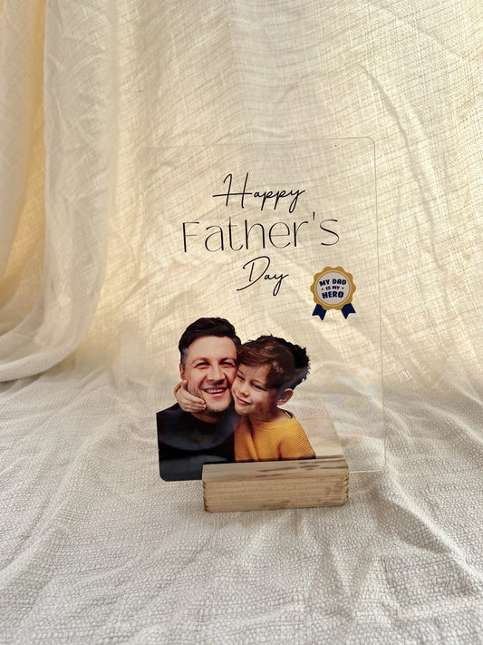 My Dad is My Hero – Father's Day Custom Photo Acrylic Frame