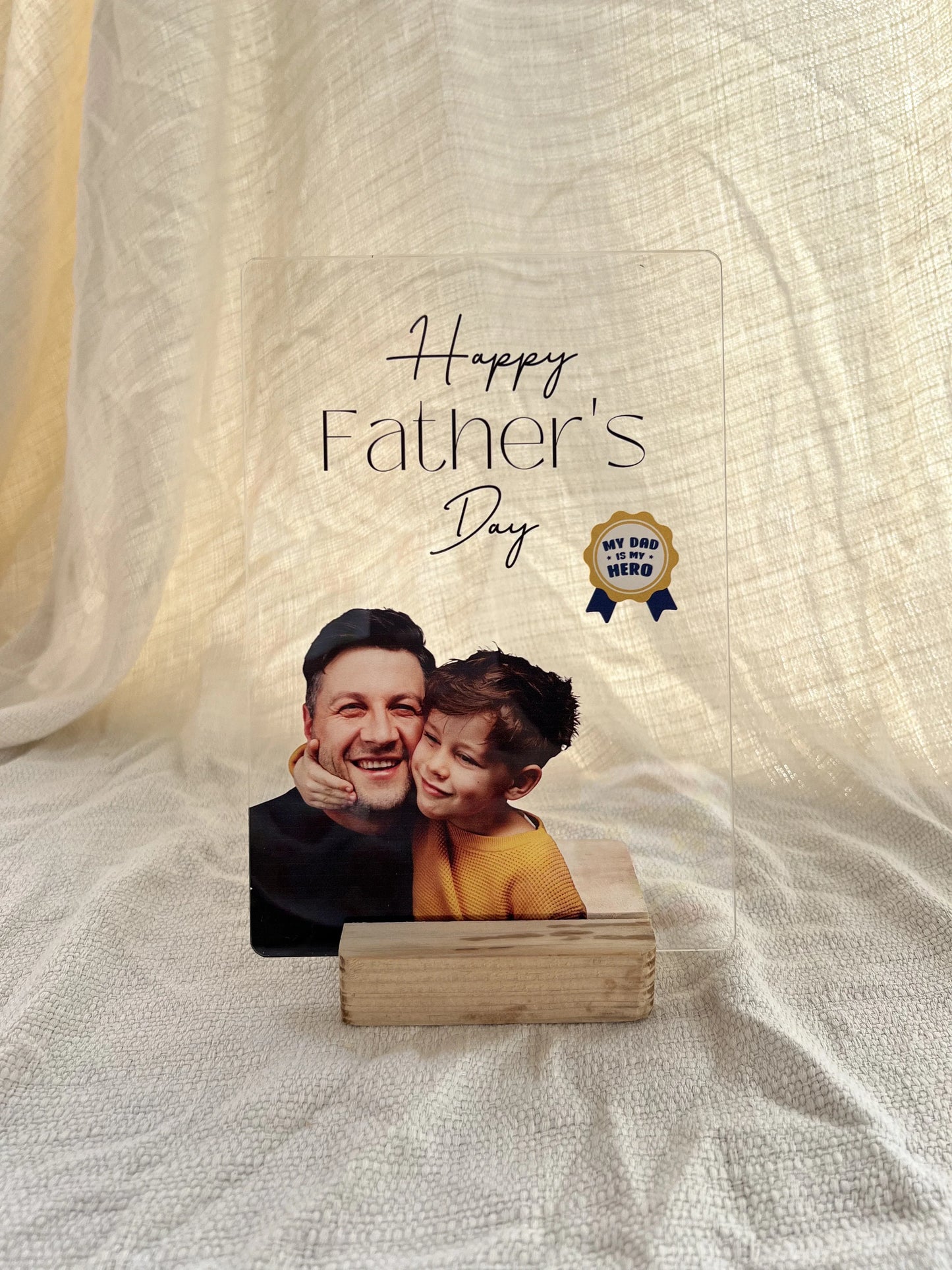 My Dad is My Hero – Father's Day Custom Photo Acrylic Frame