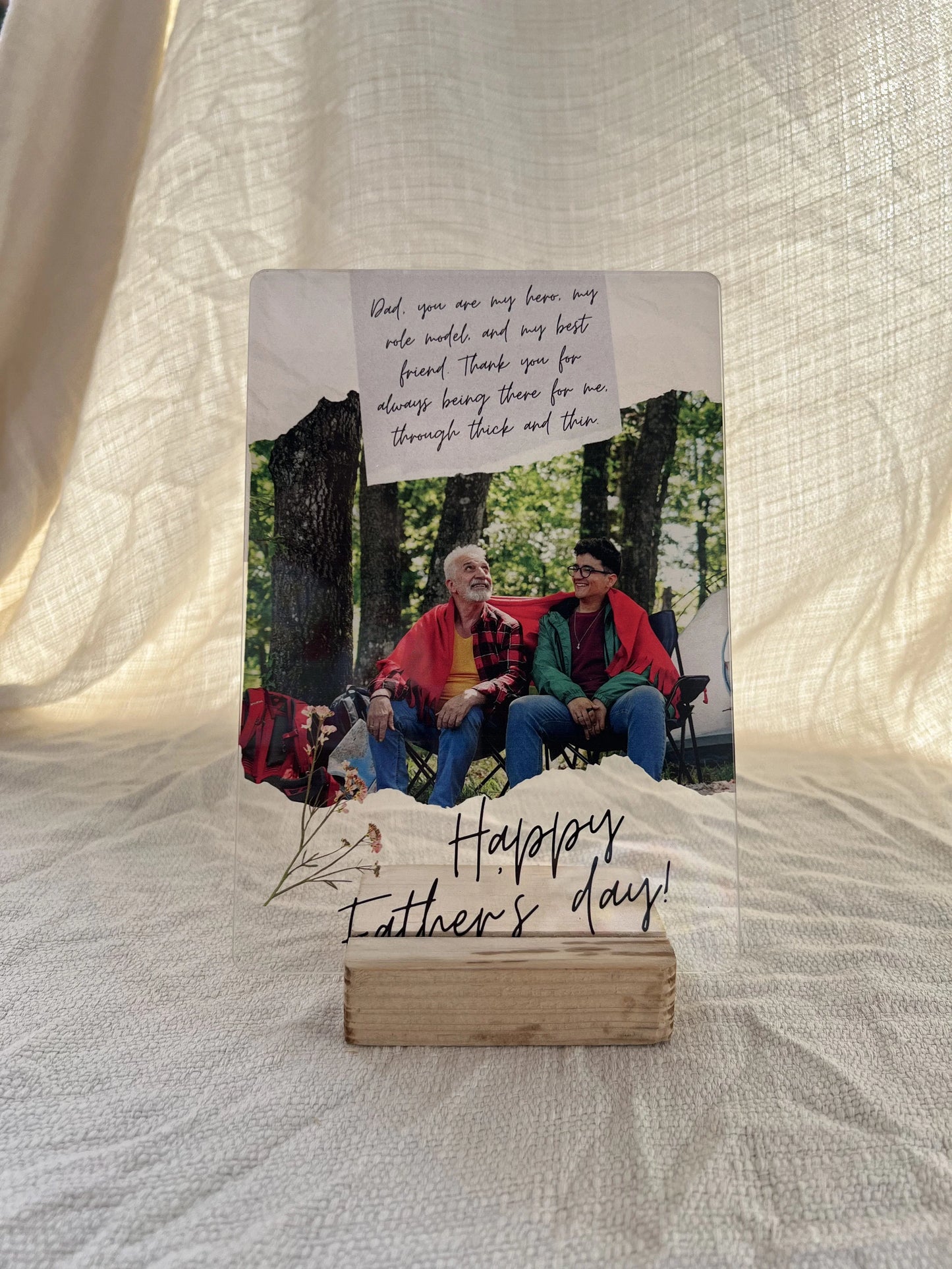 Dear Dad – Personalized Letter & Photo Father's Day Acrylic Frame