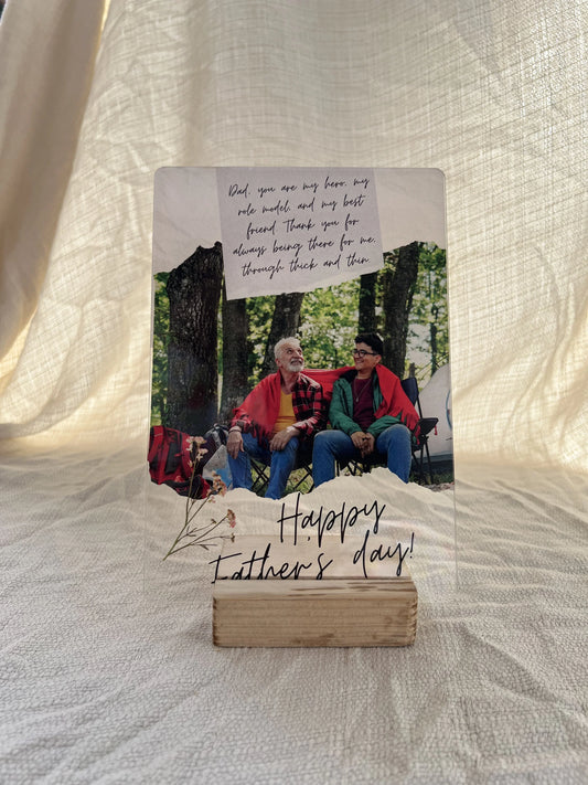 Dear Dad – Personalized Letter & Photo Father's Day Acrylic Frame