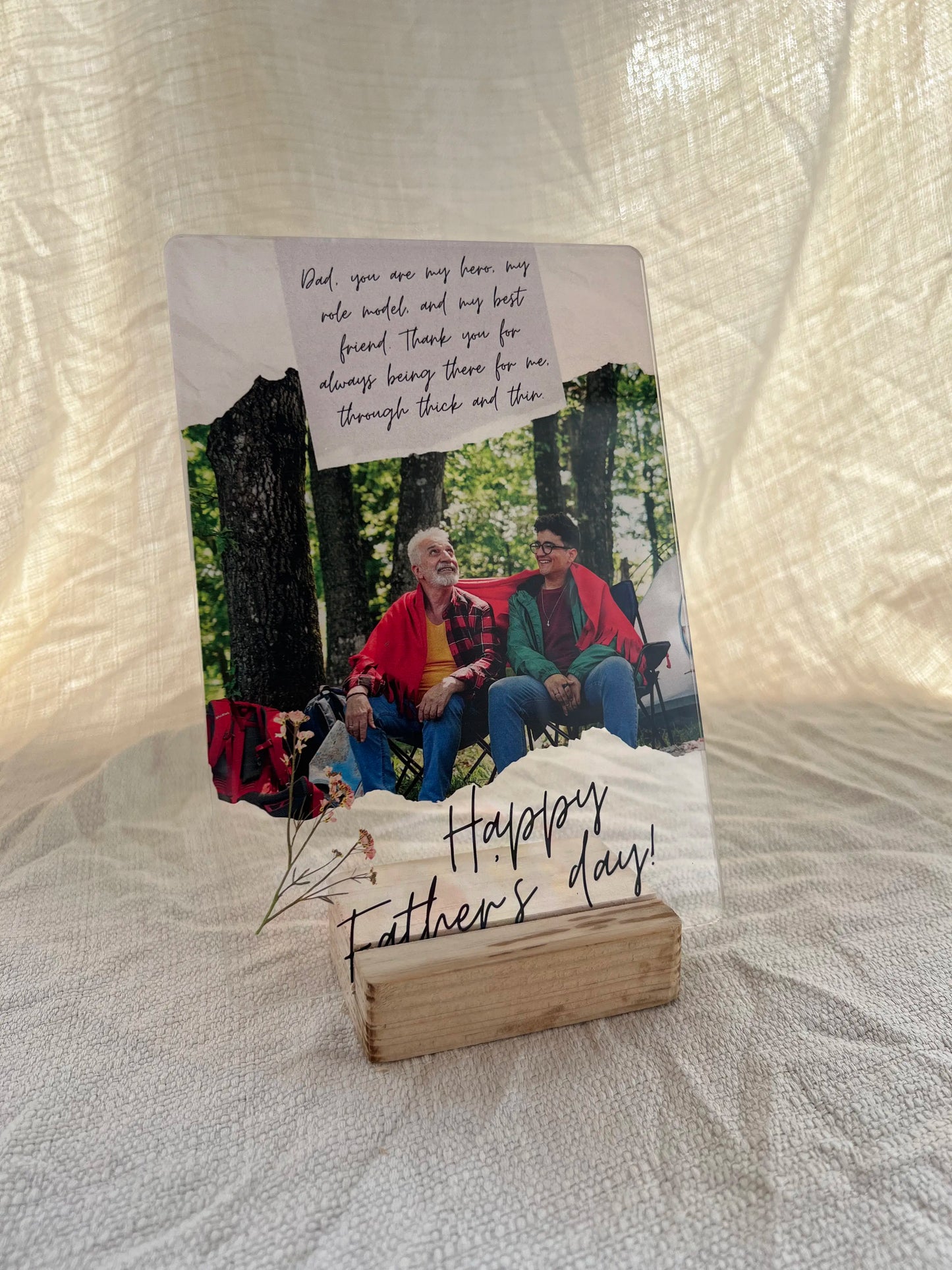 Dear Dad – Personalized Letter & Photo Father's Day Acrylic Frame