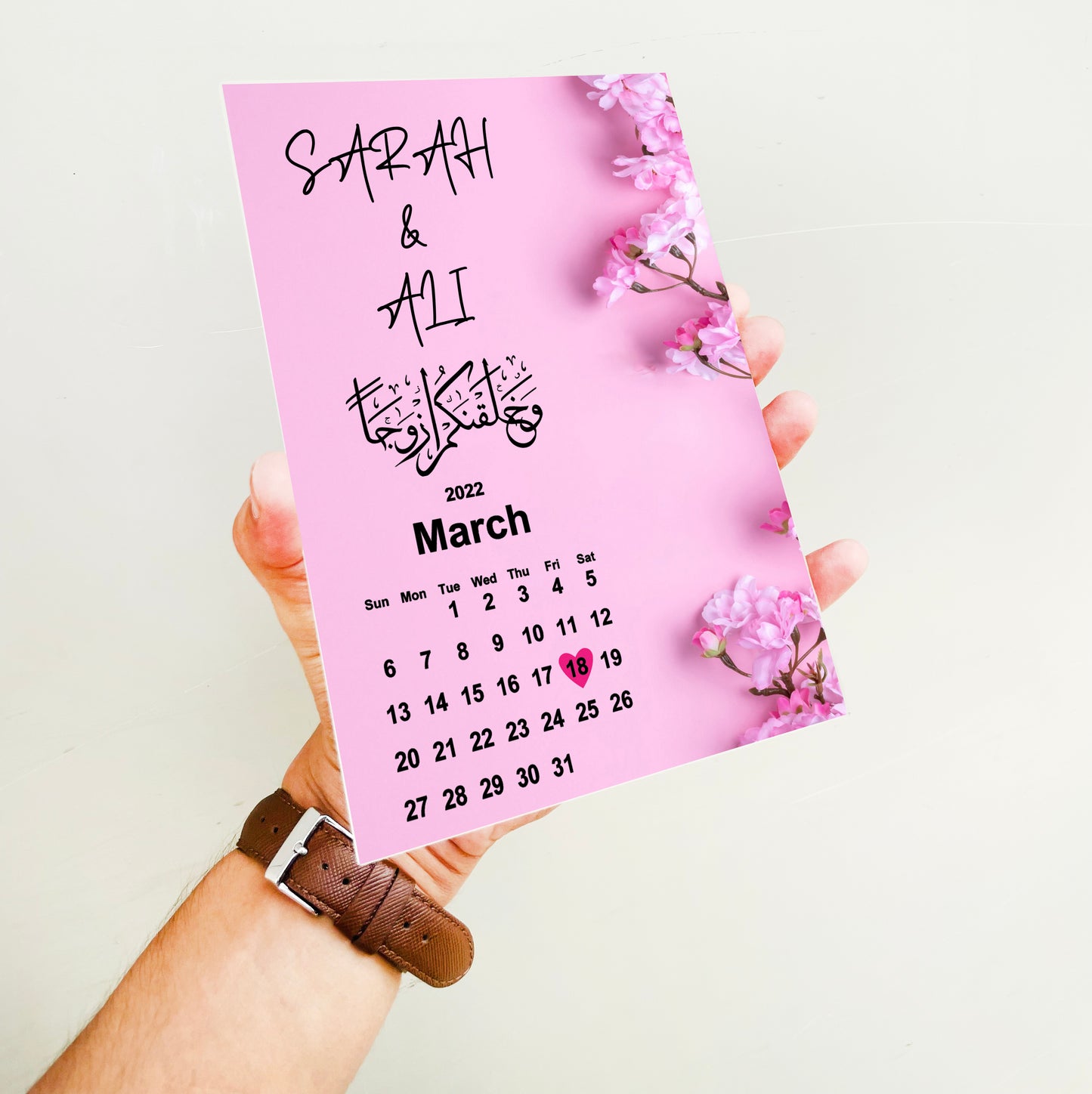 Acrylic Nikkah Mubarak Calendar Plaque 12
