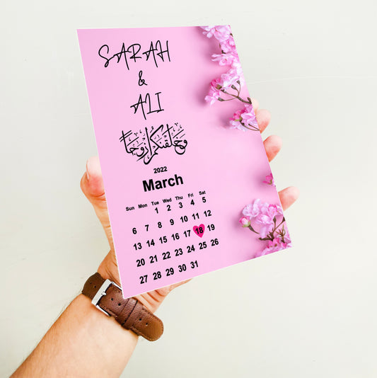 Acrylic Nikkah Mubarak Calendar Plaque 12