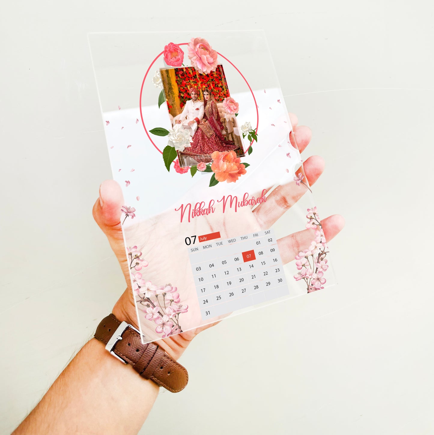 Acrylic Nikkah Mubarak Calendar Plaque 3