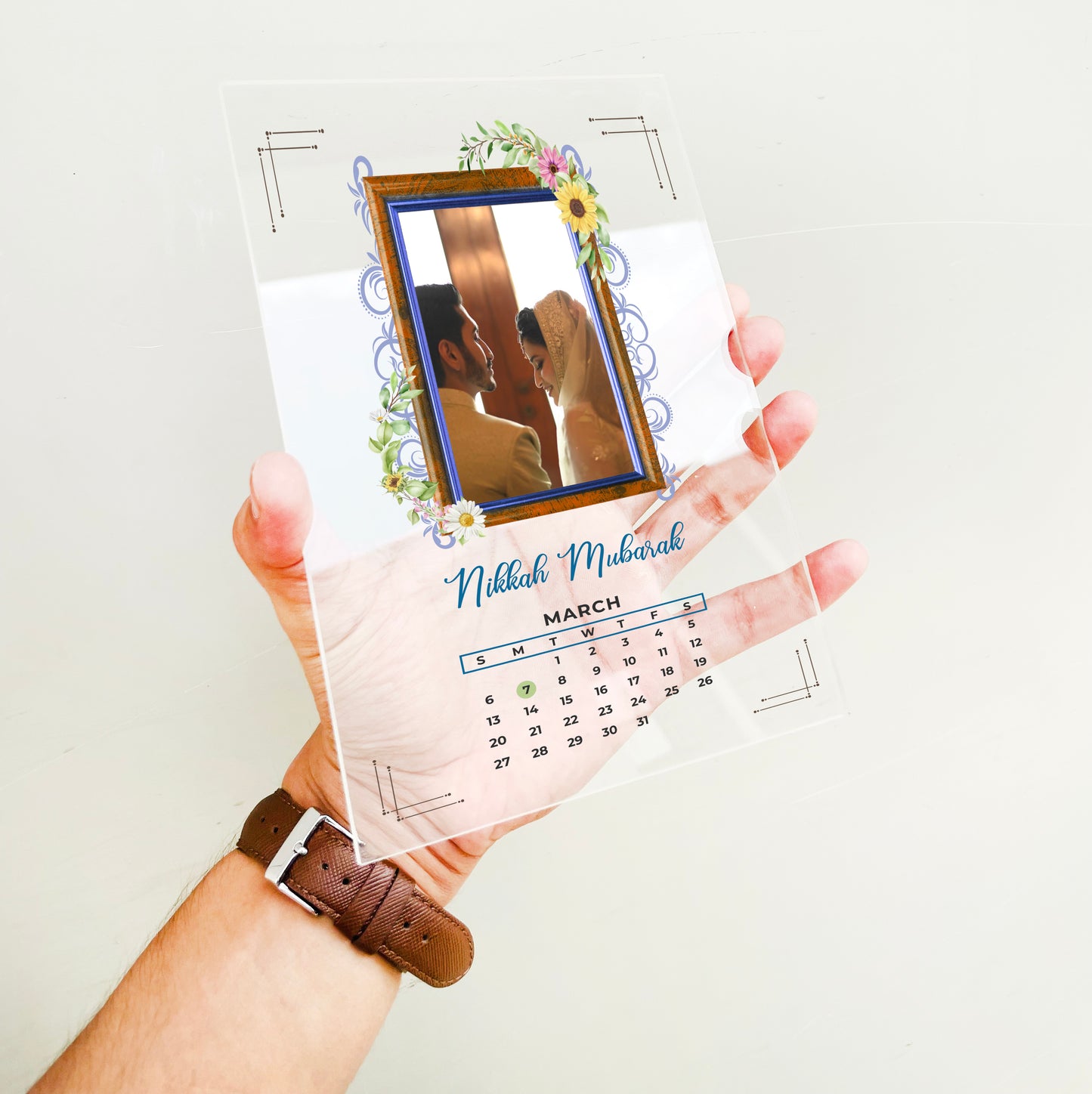 Acrylic Nikkah Mubarak Calendar Plaque 4