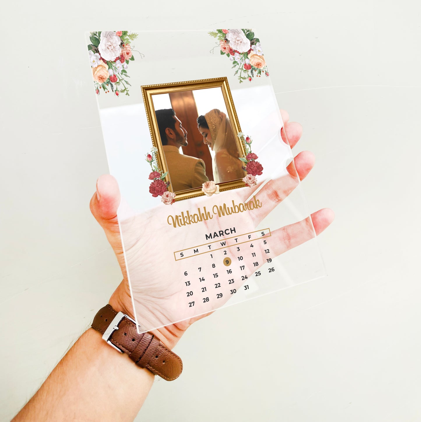Acrylic Nikkah Mubarak Calendar Plaque 5