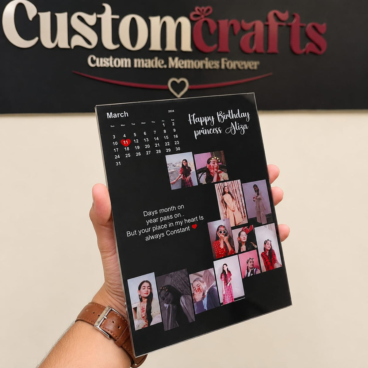 Personalized Birthday Memory Photo Frame with Calendar
