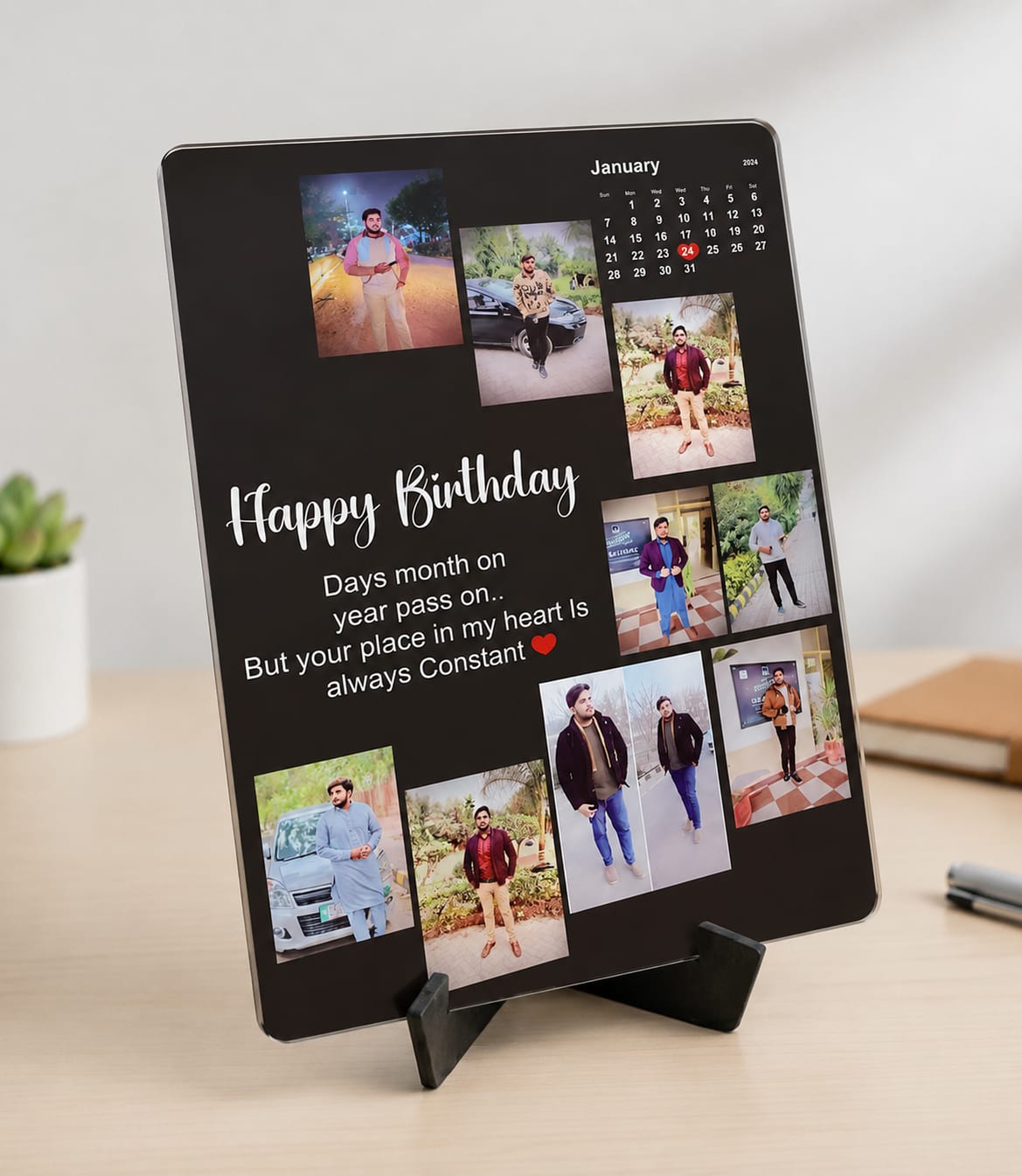 Personalized Birthday Memory Photo Frame with Calendar