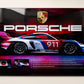 Porsche 911 GT3 Blue & Gold Aesthetic Frame