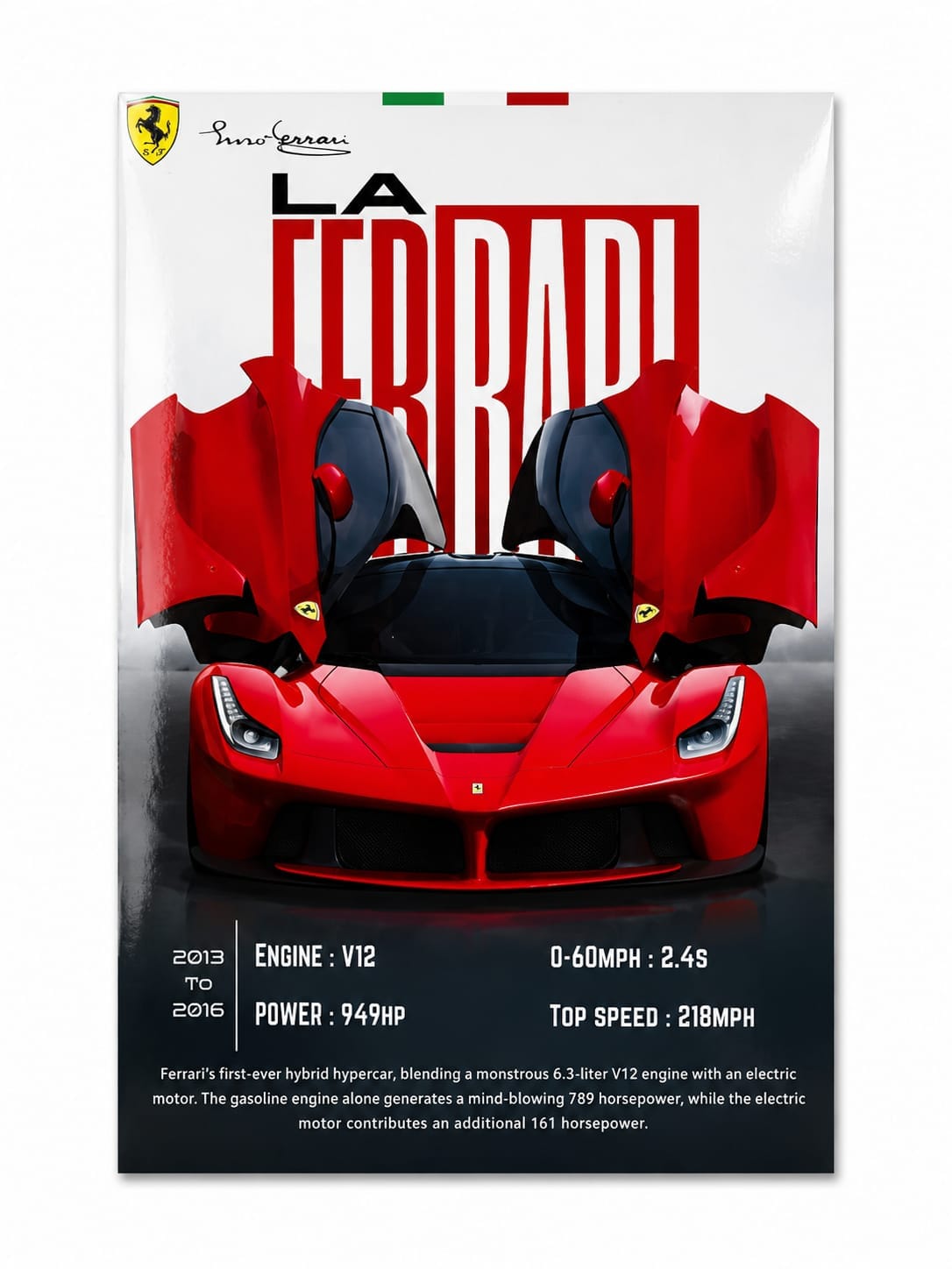 Ferrari F40 Supercar Vintage Specification Frame