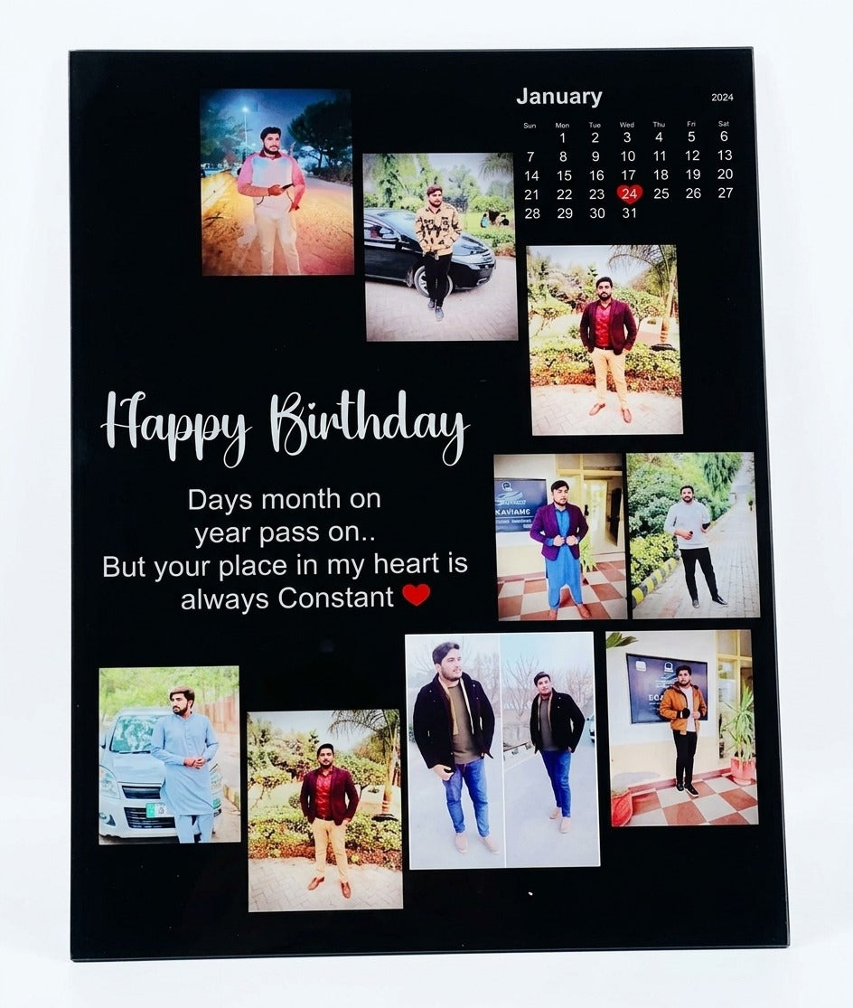 Personalized Birthday Memory Photo Frame with Calendar